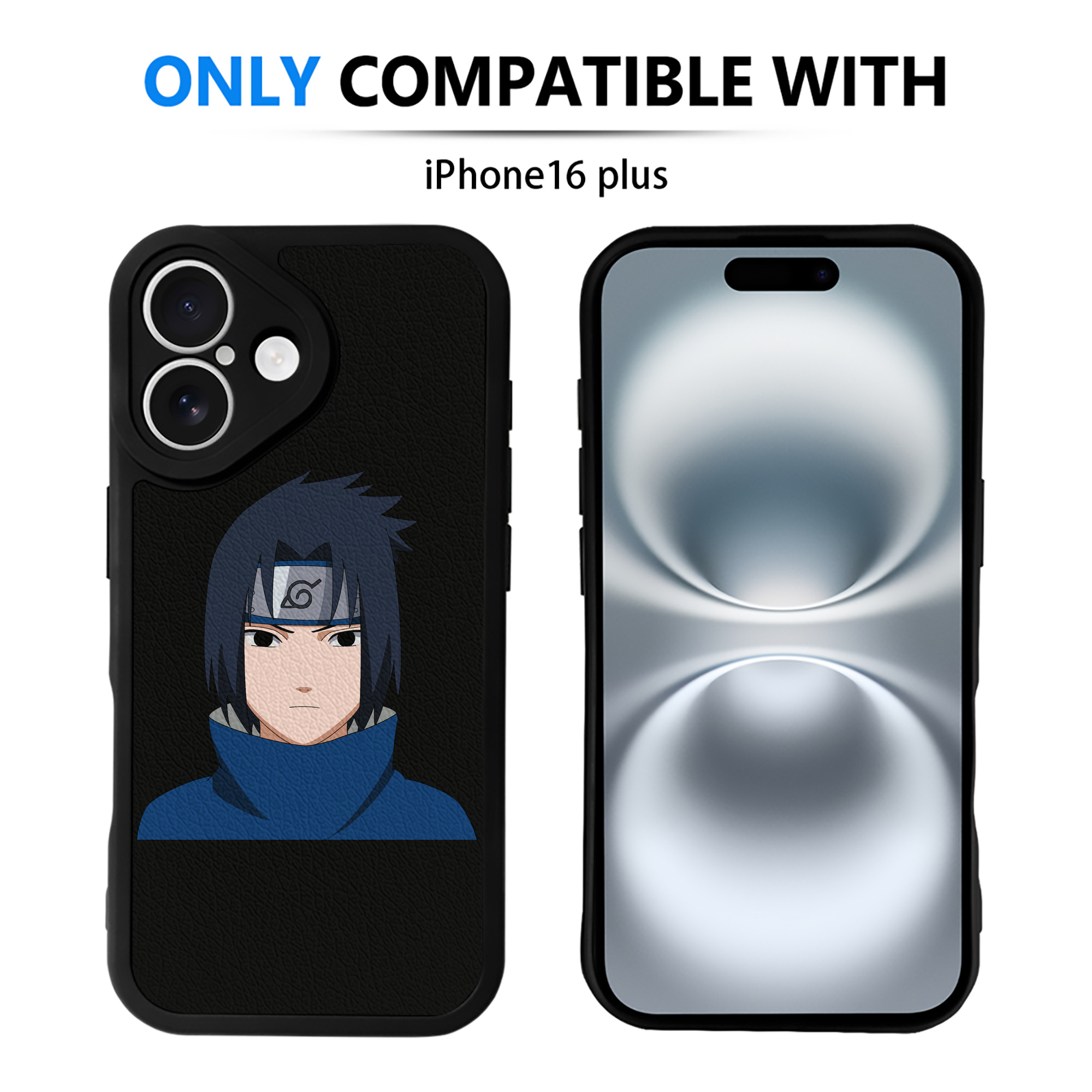 （画像用） NARUTO -ナルト- うちは サスケ Uchiha Sasuke 【iPhone 16シリーズ対応】シリコンスマホケース（レザー調） 材質：シリコン